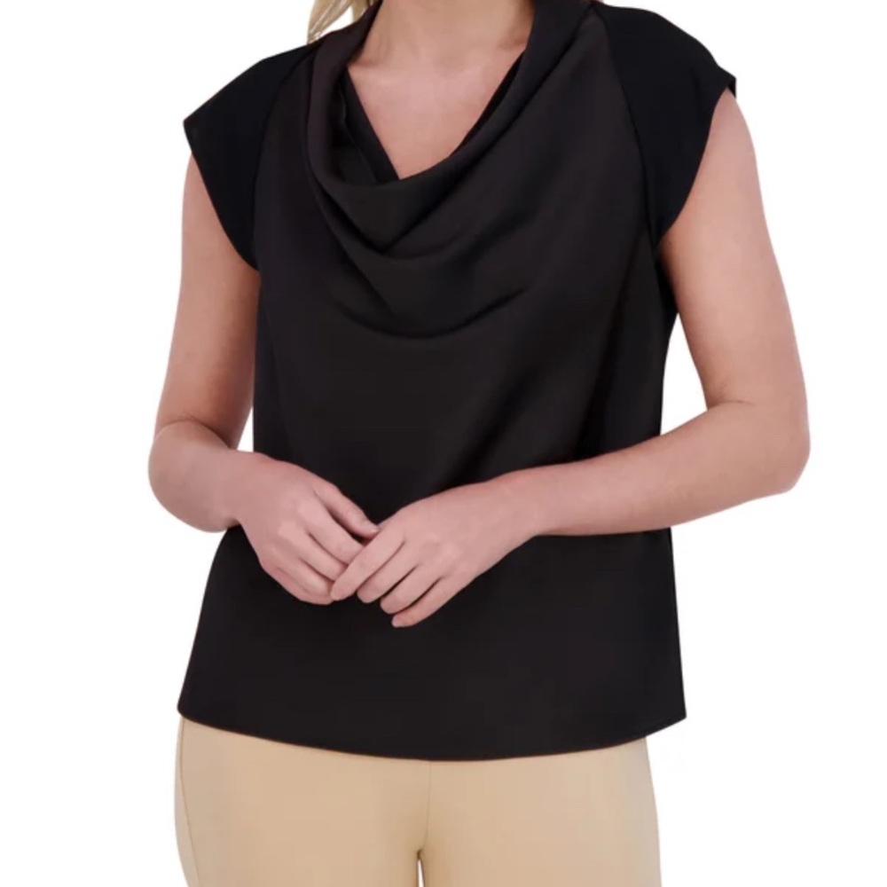 DKNY Women's Cowl Neck Top -Medium